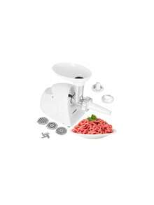 Adler Meat Grinder, Meat Mincer, Sausage Maker, Meat Mincing Machine - Reverse Function, 3 Sieves 3/5/7mm, Sausage Stuffer Attachment, 350W (Max 1500W), Pusher Included, White - EU E Type Plug(220-240V) - View 1