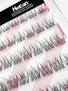 72 Clusters Self-Adhesive Three-Panel Fishtail Segmented False Eyelashes, Beginner Friendly, Built-In Adhesive NoExtra Glue, Soft Light Fibers, Naturally Lengthen Eyes, Ideal For Daily Commute, Dating & Casual Glam Eye Makeup For Lazy Makeup Starters - View 8