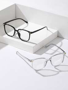 2/1 Pair Fashion Geometric Pattern Frame Color-Changing Glasses, Perfect Blend Of Geometric Aesthetics And Fashion Sense, Suitable For Daily Life, Office, Study, Reading, Travel, Fits All Face Shapes. - Multicolor - View 5