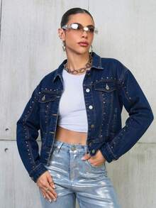 Women Jackets - Dark Wash - View 2
