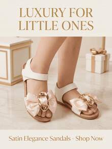 Nuevas sandalias infantiles con lazo de cadena, diseño de cierre de gancho y bucle, adecuadas para fiestas de cumpleaños, crean un ambiente elegante y sofisticado - Blanco - Ver 1