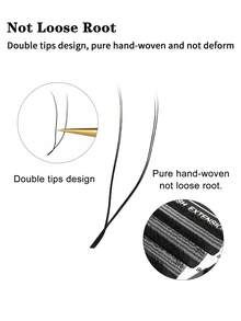 Winky Beauty U-Shaped YY Eyelashes 0.07mm Flat Base Handmade Single-Strand False Eyelashes, Voluminous Fluffy Anime Style, 8-15mm Mixed Length Lash Extensions, 12 Rows - View 4