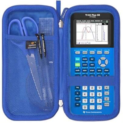 Calculator Case Compatible With Texas Instruments TI-84 Plus CE/ TI-84 Plus/ TI-83 Plus/ TI-89 Titanium/ TI-85/ TI-86 Color Graphing Calculator -Blue Case Only