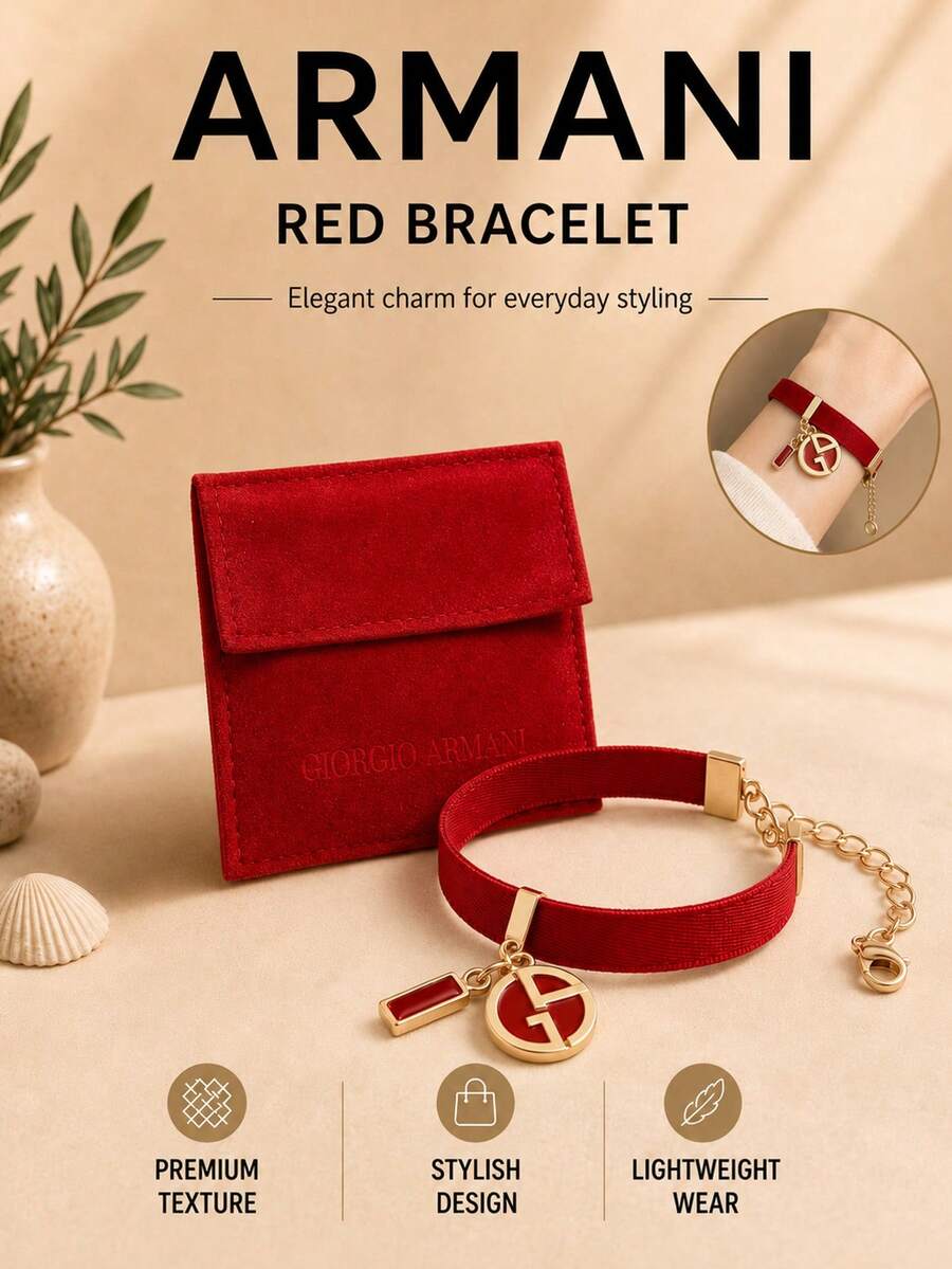 Giorgio Armani Armani Red String Bracelet, Sold Individually, Delicate And Lightweight Adjustable Design, Perfect For Daily Wear And Gifting