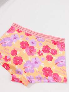 Dircho 1pc Fall Clothes Floral Print Boxer Briefs, Back To School Aesthetic Panties, Comfy Soft Casual Underwear, Girl's Cute Boxer Shorts - Multicolor - View 5