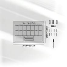 1 Set Black Line Acrylic Erasable Wall-Mounted Planner Board, Home Monthly/Weekly Schedule Planner, Family Recipe, Shopping List, Memo Board - Black - View 12