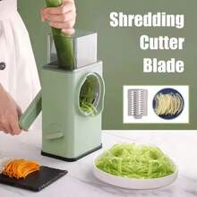 6-Piece Set: Multifunctional Vegetable Slicer | Quickly Cuts, Grates, And Slices | Easy To Use And Store | Essential Kitchen Tool - Green - View 8