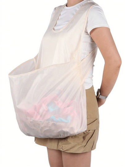 1pc Portable Apron For Hanging Clothes, Designed For Drying Clothes Without Bending, Suitable For Home And Outdoor Use
