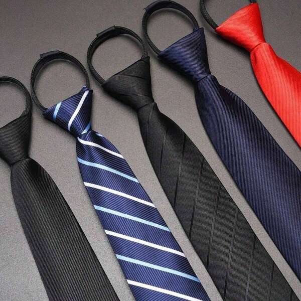 1pc Men's Zipper Tie, Casual Business Travel No-Knot Tie, Suitable For Daily Professional Wear And Business Matching