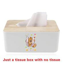 Nordic Tissue Box Bamboo-Lid Solid Wood Storage Case Desktop Napkin Holder Car Paper Dispenser Dormitory Organizer Box Holiday Decoration Storage Suitable For Home Office Use Initial Name 26 Letters Pattern - White - View 17