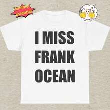 Graphic T-Shirt "I Miss " T-Shirt Streetwear Text Design R&B T-Shirt Designed For  Fans White  R&B Odd Future - 白色 - 查看 1