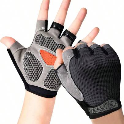 FUPALA Guantes de Ciclismo para Bicicleta de Montaña Almohadilla de Espuma Absorción de Golpes Guantes de Fitness Fitness y Deportivos Medio Dedo Antideslizante Transpirable para