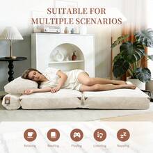 Modern Single-Seater Sofa With Integrated Storage And Elegant Tassel Details For A Cozy Home Space - 白色 + 法蘭絨 - 查看 3