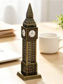 1pc 2D London Big Ben Acrylic Decorative Ornament, Landmark Building Decoration, Elegant Architectural Decor, Home And Office Decoration, Suitable For Wedding And Banquet Occasions, Wedding Gift, Unique Housewarming And Home Room Decor - A - View 1