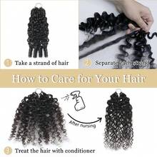 Burmese Curly Human Hair For Crochet, 18 Inch, 50g, Knotless, Pre-Separated, Invisible, Lightweight, Reusable, Crochet Hair Extensions, Natural Black - Natural Black - View 4