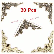 30PCS Metal Angle Corner Brackets Gold Bronze 40mm Notebook Cover For Menus Photo Frame Furniture Decorative Protector - A - View 5