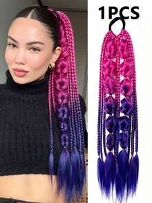 Trenzas de Burbuja Retorcidas de Colores Mixtos Hechas a Mano - Extensiones de Cabello Estilo Vacaciones para Mujeres, Versátiles para Todos los Tipos de Cabello 24 Pulgadas - Multicolor - Ver 12
