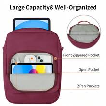 DANYCASE 平板電腦收納包手提包 11吋 13吋 適用 11 A16 10代 Air 5代 4代 10.9 9代 8代 7代 10.2 Pro 11 12.9 13 Kindle 鍵盤書套包 筆電包 - 玫紅色 - 查看 4