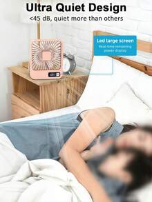 1PC 5-Speed 180° Foldable Desk Fan, Desktop & Hanging Dual Use, Quiet USB Rechargeable, Multi-Angle Airflow For Home, Office & Outdoor - Multicolor - View 8