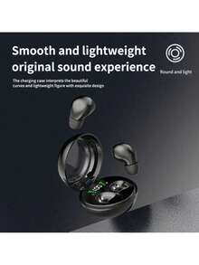Earbud Bluetooth 5.4 Ultra Mini Tak Terlihat, Headphone TWS Nirkabel In-Ear Tersembunyi dengan Kotak Pengisian Daya dan Layar Digital LED - View 9