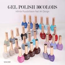 Kit Esmalte em Gel Sioux  COLEÇÃO C – 6 Cores Vibrantes Gel Polish UV/LED 12ml Cada - Preto - Visão 2