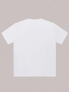 Cotton T-Shirt With Unique Teardrop Print - Casual, Breathable &Amp; Machine Washable For Summer - 白色 - 查看 2