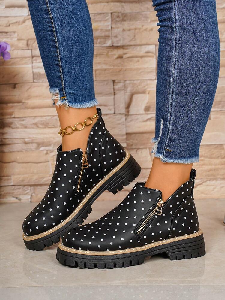 Women's Ankle Boots And Ankle Boots, Winter Boots, Flat Shoes, New Footwear, Ankle Boots With Heel And Zipper - Multicolor - View 2