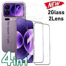 4 قطع واقي شاشة زجاجي مقسى ل- 17T/17 TPro/15 T/15 T Pro/14T/14 TPRO متوافق مع Xiaomi 17/17pro/17 Ultra/ 17 ProMax/ 15 هاتف، واقي عدسة كاميرا 3D عالي الدقة، مضاد للسقوط، مضاد للخدش، مناسب ل- 15 T واقي شاشة كاميرا حرير أسود، واقي شاشة - شفاف - مشاهدة 5