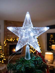 Christmas Tree Topper White Light Star,Christmas Star Tree Top Decor Light For Christmas Decorations, TreeStar Topper Great For Normal Size Tree, Battery Powered(Not Included), Holiday Christmas DIY Supplies,Home Gatherings, Commercial Displays And Christmas Tree Top Decoration(23cm,19cm,15cm) - Style 2 - View 5