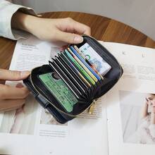 Women's Quilted Zipper Snap Short Wallet, Accordion Multi-Card Slots With ID Holder, Cash Compartment, Portable Card Holder Coin Purse - Multicolor - View 6