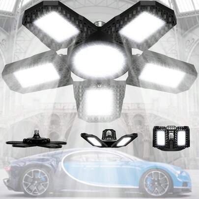 LED Deformable Garage Light E26/E27 Indoor 5 Adjustable Panels Foldable Fan Blades AC100-277V Home Ceiling Light Pendant Light Bulb 220V/110V Parking Lot Industrial Warehouse Basement Workshop Factory UFO High Bay Light Pendant Light Flicker-Free Eye-Protection Commercial Lighting Cool White/Warm White 216/252/288 LED Beads