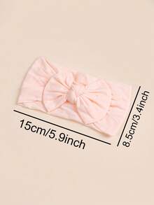 6pcs Baby Soft Skin-Friendly Bow Headbands, Pink Gradient Solid Color Wide Headbands, Newborn Fontanelle Protection Non-Tight Headbands For Baby Girls, Full Moon Photo Shoot Hair Accessories - Multicolor - View 4