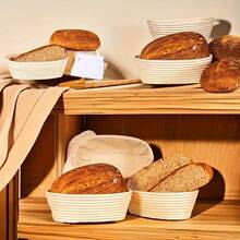 Oval Bread Proofing Basket, Natural Willow Bowl, Bread Proofing Basket With Liner, Suitable For Professional And Home Bakers To Make Handmade Bread - View 7