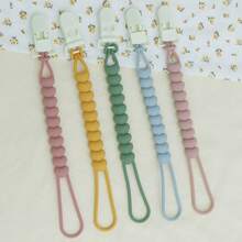 1PC Stretchy Silicone Baby Bottle Fix Lanyard, Lockable Safety Clip Anti-Lost Chain For Sippy Cup & Teether - Multicolor - View 8