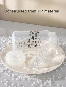 1pc Baby Paper Airplane Pattern Wide Mouth Baby Bottle, PP Material, Silicone Nipple, Anti-Drop, Suitable For 0-1 Year Old Babies Drinking Milk - Multicolor - View 6