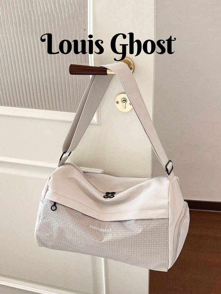 Bolso Bandolera de Estilo Arquitectónico Minimalista de Moda con Correa de Hebilla de Múltiples Aberturas, Gran Capacidad, Adecuado para Desplazamientos, Escuela, Viajes - Multicolor - Añade 1