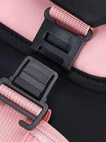 1pc Two-Tone Black-Pink Backpack With Bow Decoration, Waterproof And Ergonomic With Large Storage Capacity - Pink - View 6