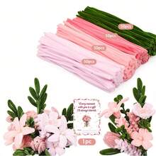 Kit Buket DIY Batang Chenille Aneka Warna 201/212pcs, Bahan Kerajinan Tangan Batang Chenille Lembut dan Mewah, 200pcs Batang Chenille Campuran Warna, Batang Bunga, Pita Bunga, Panduan Langkah demi Langkah dan Video Tutorial, Kit Kerajinan Tangan Bunga untuk Pemula - 201 buah - View 15