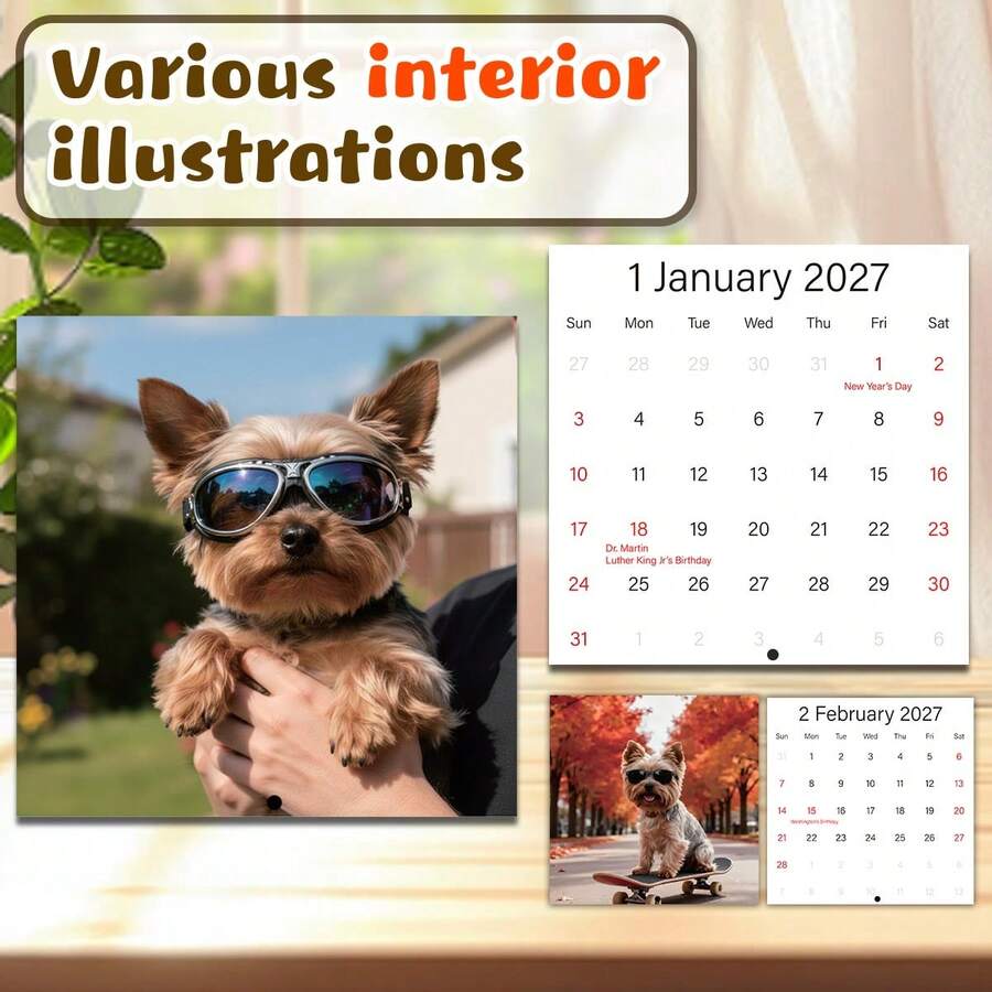 2027 New Calendar, Warm Style Calendar, Owl 1, Birthday, Anniversary Memo, Can Be Placed On Desk Or Hung On Wall, Birthday, New Year Gift For Girls, Back To School Gift