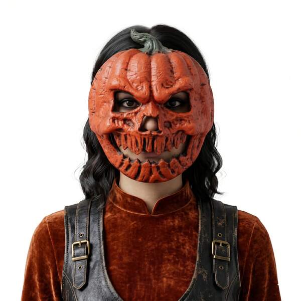 Pumpkin Mask Halloween Pumpkin Mask Decoration PU Foam Carnival Decoration Pumpkin Lantern Cover Suitable For Halloween Decoration, Porch And Indoor Horror Home Decor, Autumn Decoration And Back To School Season Decoration
