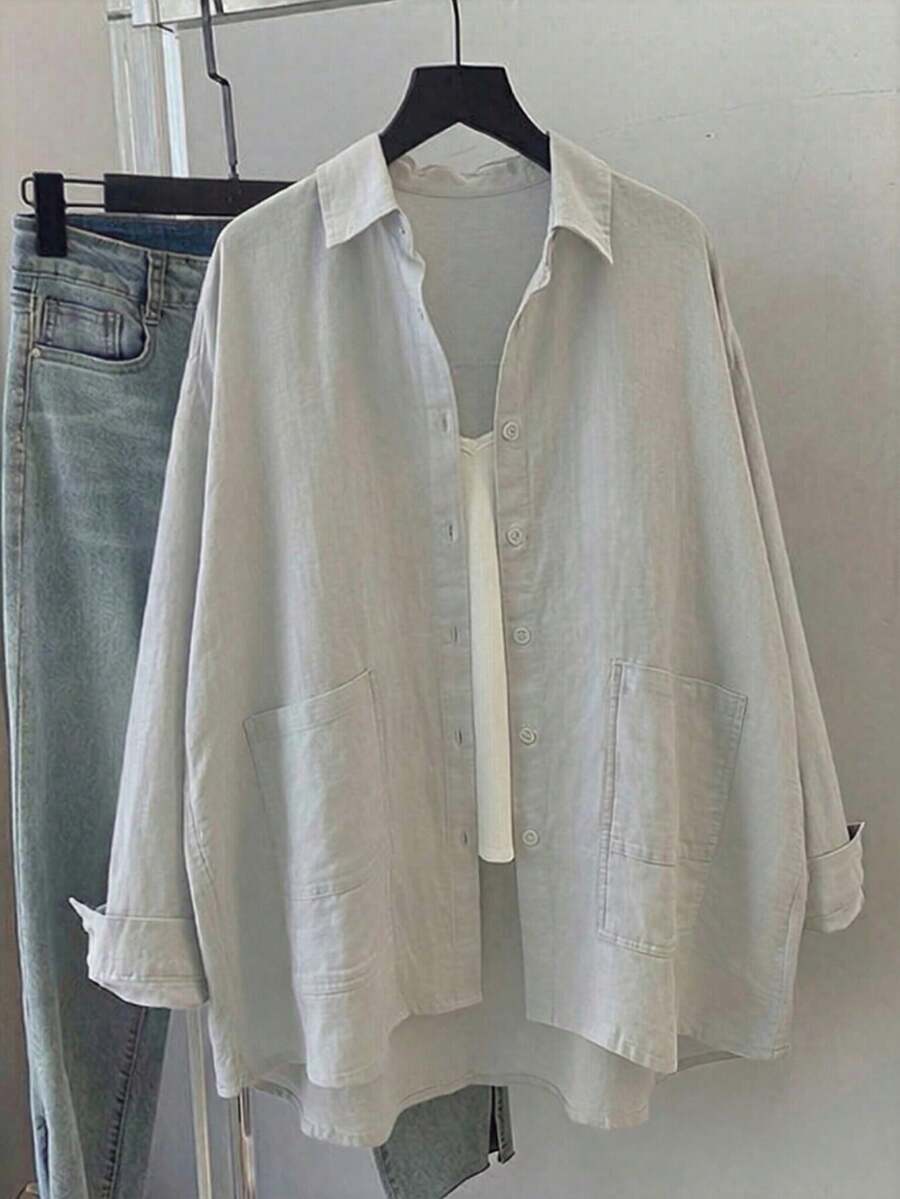 Women Blouses & Shirts - 淺灰色 - 查看 1