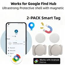 RSH 2件組 Android 智慧追蹤標籤,相容 Find Hub APP,可更換電池,磁吸外殼,適用於汽車、自行車、鑰匙、錢包的無線定位器 - 彩色 - 查看 12