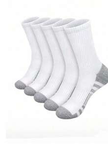 1/5/10/20 Pairs Men's Mid-Calf Socks, Moisture-Wicking, Breathable, Fashionable, Comfortable, Soft, Business & Sports - Multicolor - View 10