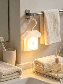 1pc Magnetic Hanging Clothes Shaped Motion Sensor LED Night Light, Bedside Auto Activate Sensor Lamp,Battery Powered, Attach To Metal Surfaces, Closet Cabinet Bedroom Hallway Indoor Decor Sensor Light - Clothes Hanger Lamp - View 3