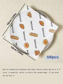 5/100 feuilles de papier ciré anti-graisse, doublures de paniers alimentaires, convient pour les sandwichs, les burgers, les desserts, les collations, les pâtisseries, le barbecue et les pique-niques, gadget de cuisine, accessoire de cuisine (7,09*7,09 pouces) - Multicolore - Voir 10