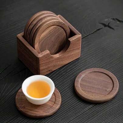 Coaster Set, Round Coasters, Heat-Resistant Tea Mats, Coffee Cup Coasters, Table Decor