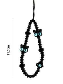 1pc Cat Monster Phone Charm, Handmade Beaded Phone Chain, Suitable For Phone, Camera Anti-Loss Chain, Travel Bag Pendant, Keychain, Apple Pro Bluetooth Earphone Case Hanging Chain, Women's Holiday Gift - Multicolor - View 3