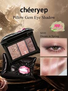 chéeryep Pillow Gem 眼影 SE01 春日夢 5.5g，3色夢幻眼影盤，鑲寶枕頭設計搭配3D壓花，柔霧與閃耀妝效，自然水潤感，持久防暈染，適合初學者，禮物首選 - SE01 Dream in Spring‌ - 查看 2