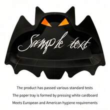 10pcs/Set New Halloween Themed Party Paper Plates, Bat Design Disposable Tableware, Holiday Party Decoration Supplies - B - View 3
