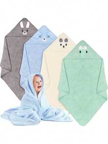 Baby Bath Towel - Suitable For Both Baby Boys And Girls; Ultra-Soft Microfiber Baby Bath Towel With Unique Animal Cartoon Design, A Must-Have For New - Multicolor - View 11
